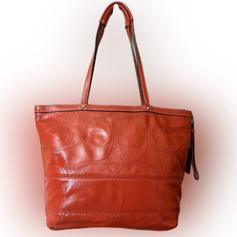 Coach Vibrant Red Leather Shoulder Bag - Picture 7 of 10